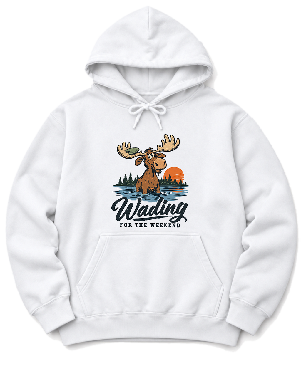 Wading for the Weekend Hoodie - White