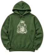 Snack Thief Bear Hoodie - Military Green