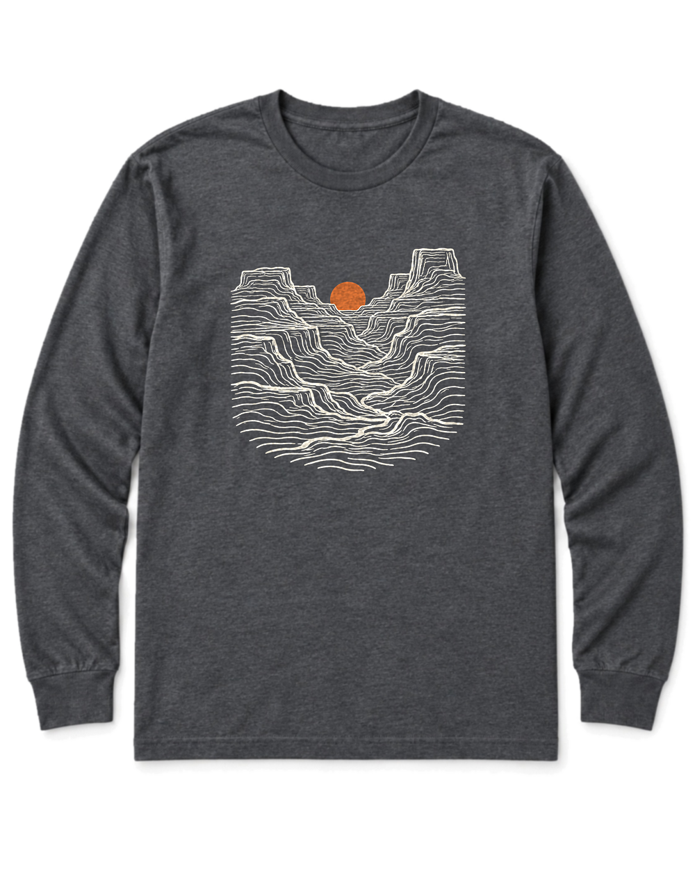 Canyon Sunset Long Sleeve Shirt - Dark Heather