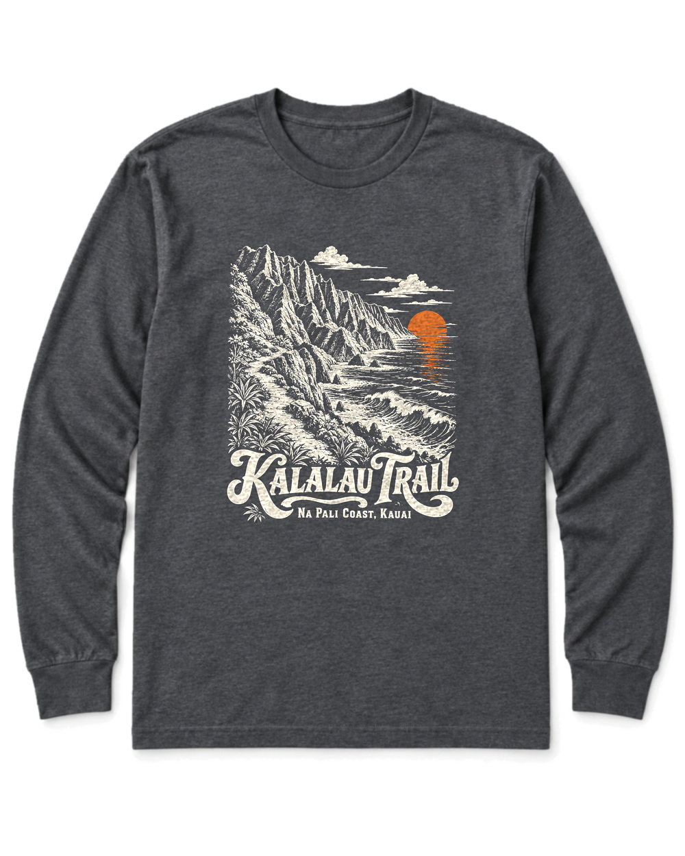 Kalalau Trail Long Sleeve Shirt - Dark Heather