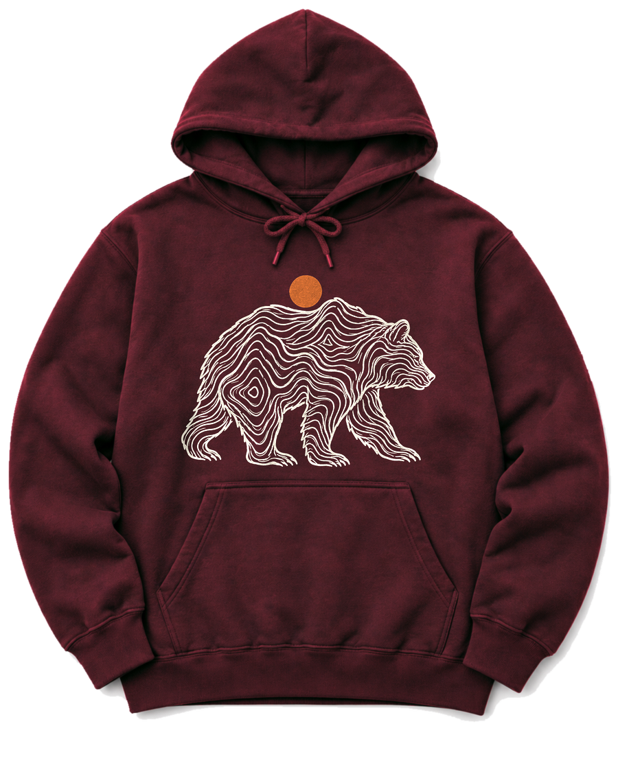 Topo Bear Hoodie - Maroon