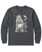 Grill Master Grizzly Long Sleeve Shirt - Dark Heather