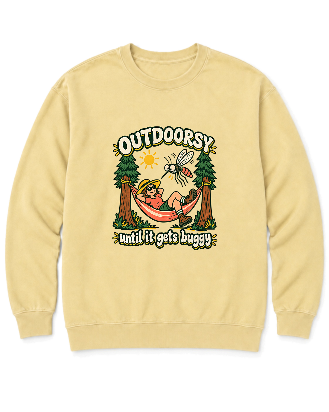 Outdoorsy Until It Gets Buggy Sweatshirt - Butter