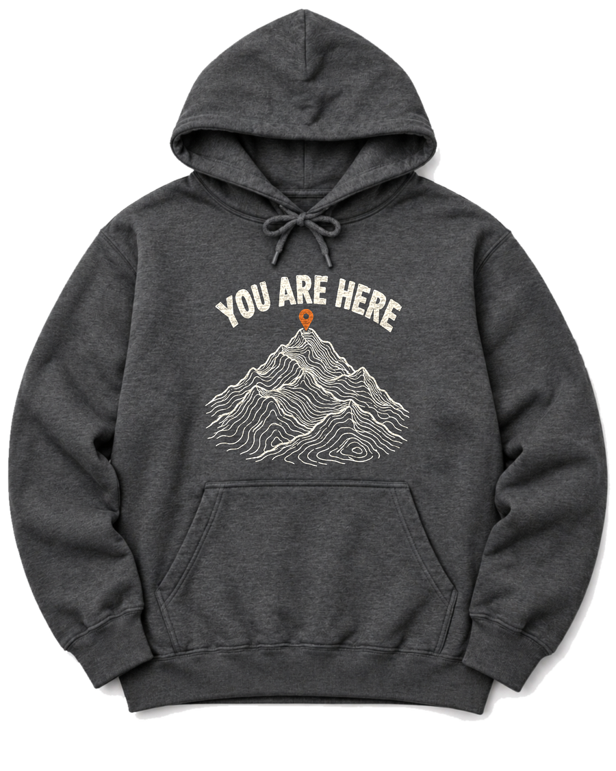 You Are Here Hoodie - Dark Heather