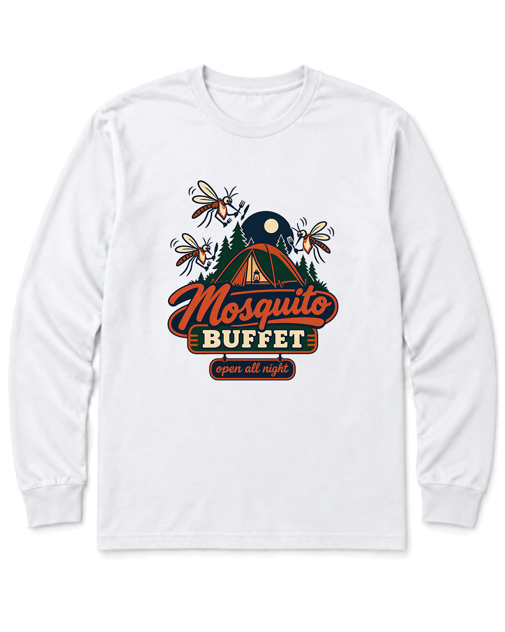 Mosquito Buffet Long Sleeve Shirt - White
