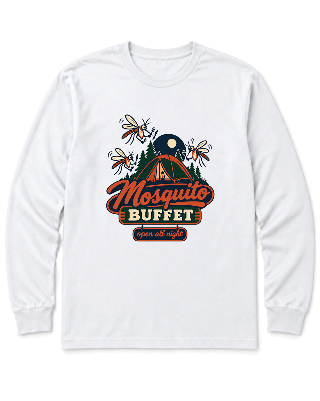 Mosquito Buffet Long Sleeve Shirt - White