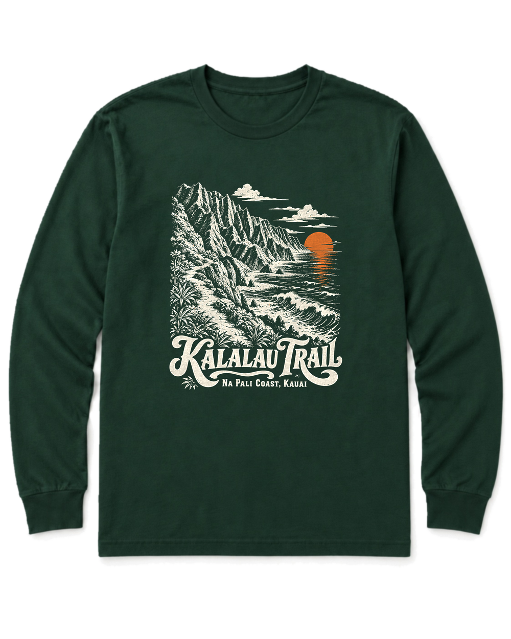 Kalalau Trail Long Sleeve Shirt - Forest Green
