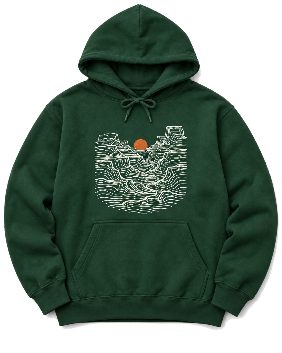 Canyon Sunset Hoodie - Forest Green