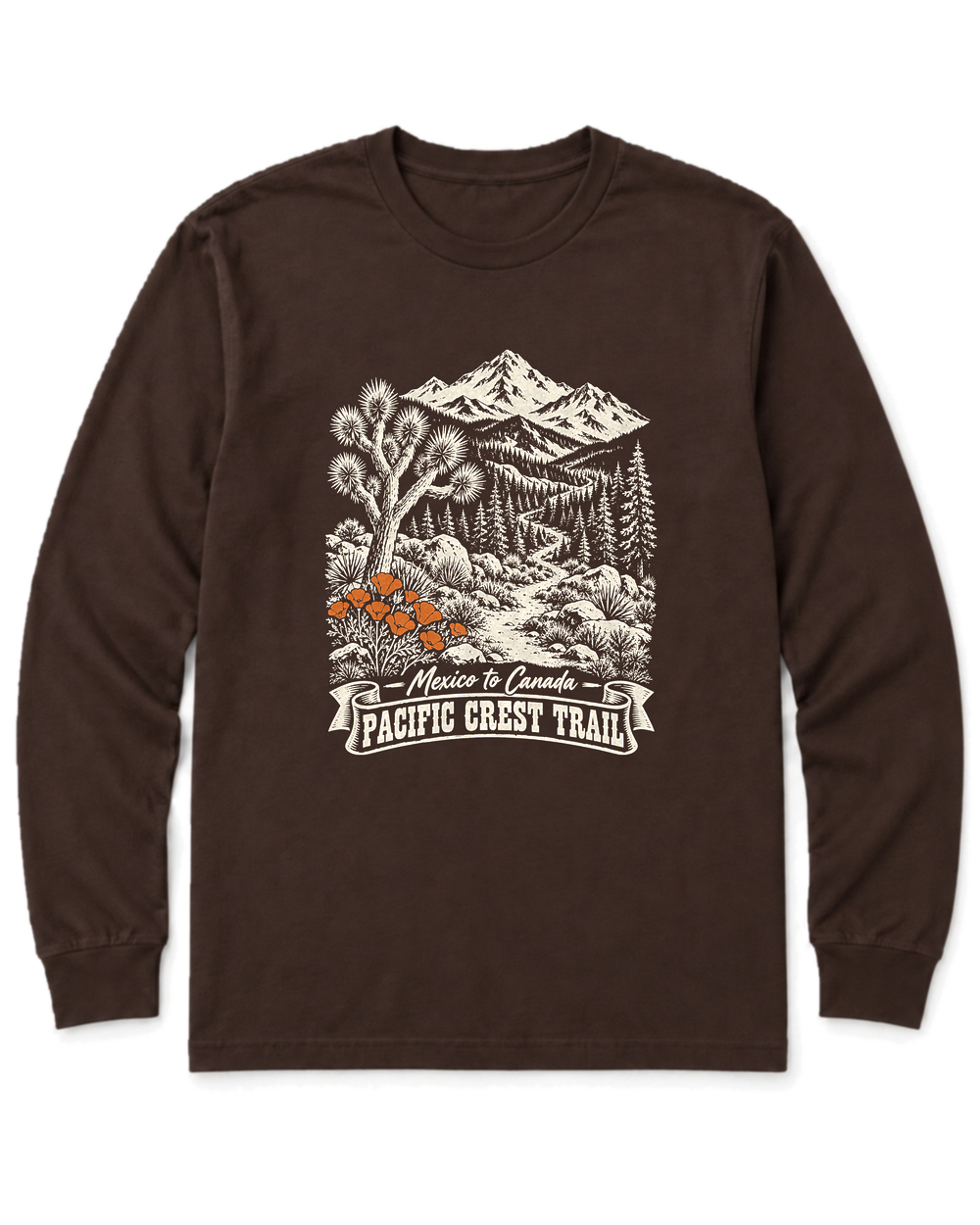 Pacific Crest Trail Long Sleeve Shirt - Dark Chocolate