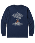 Campfire Smoke Long Sleeve Shirt - Navy