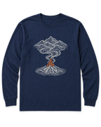 Campfire Smoke Long Sleeve Shirt - Navy