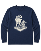 Upside-Down Map Long Sleeve Shirt - Navy