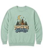 Phones Off, Stars On Sweatshirt - Chalky Mint