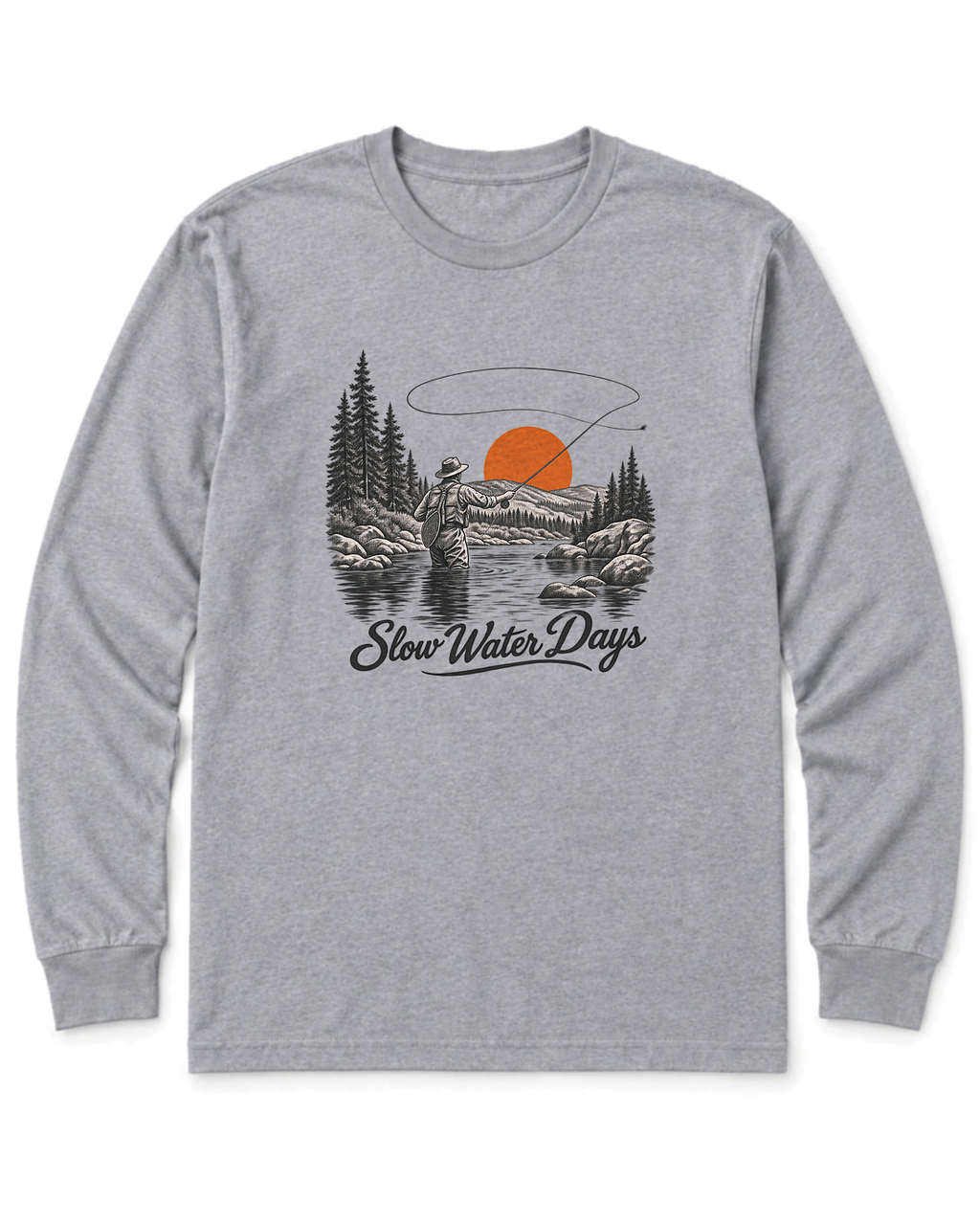Slow Water Days Long Sleeve Shirt - Sport Grey