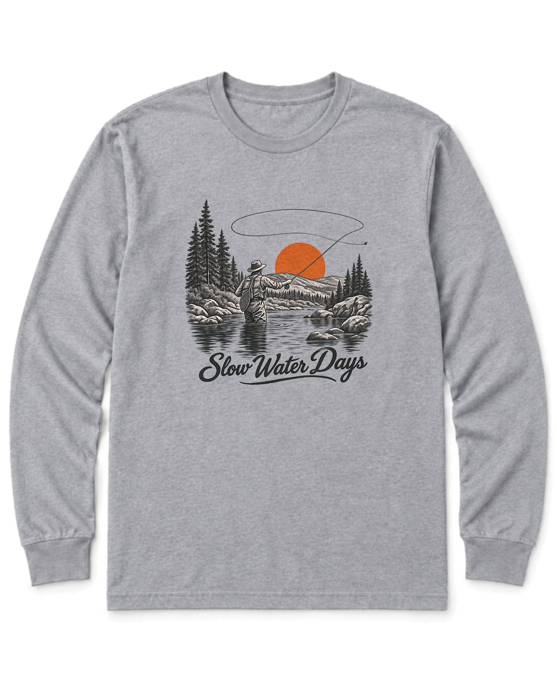 Slow Water Days Long Sleeve Shirt - Sport Grey