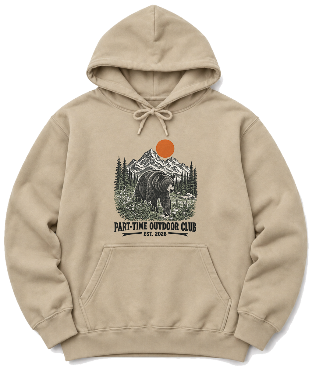 Outdoor Club Bear Hoodie - Sand