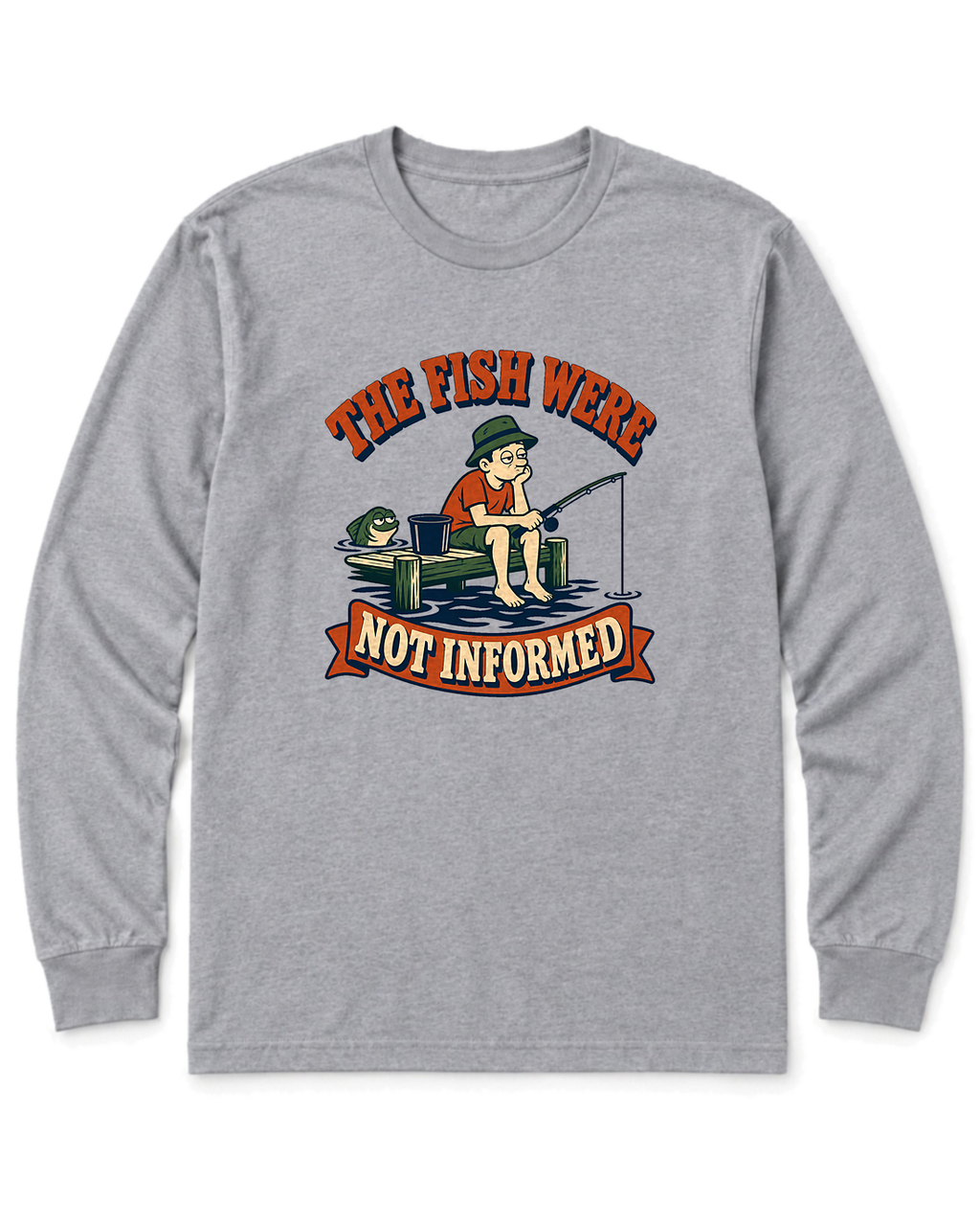 The Fish Were Not Informed Long Sleeve Shirt - Sport Grey