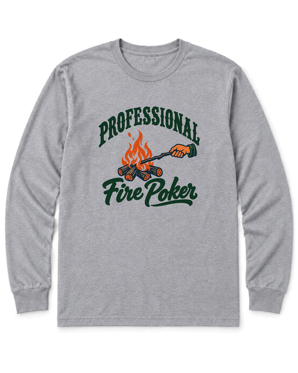 Professional Fire Poker Long Sleeve Shirt - Sport Grey