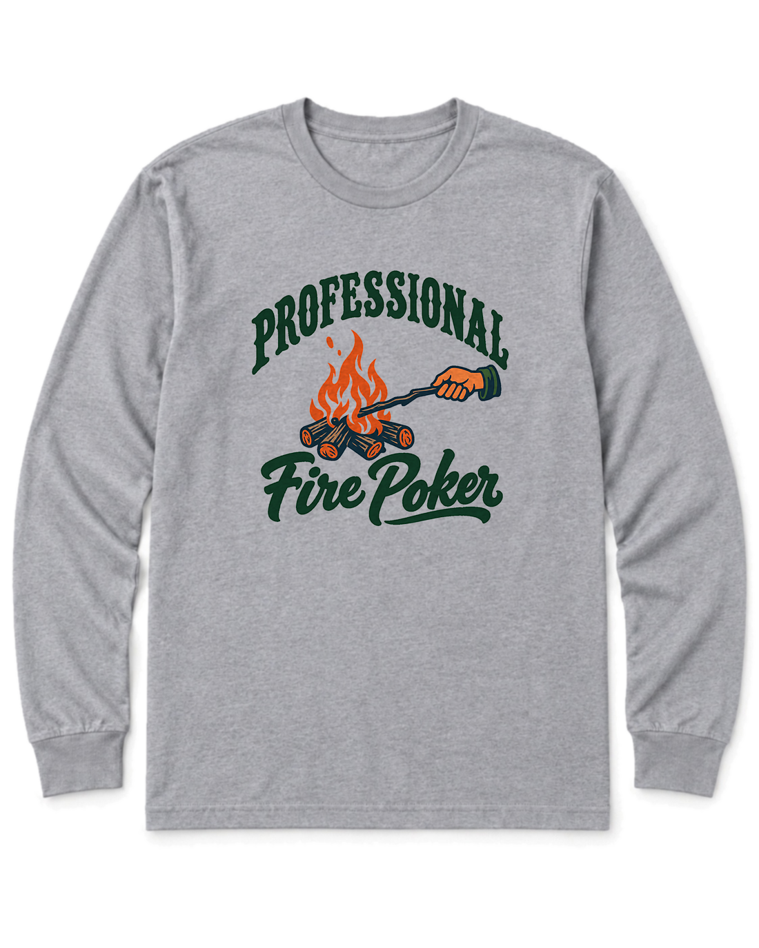 Professional Fire Poker Long Sleeve Shirt - Sport Grey