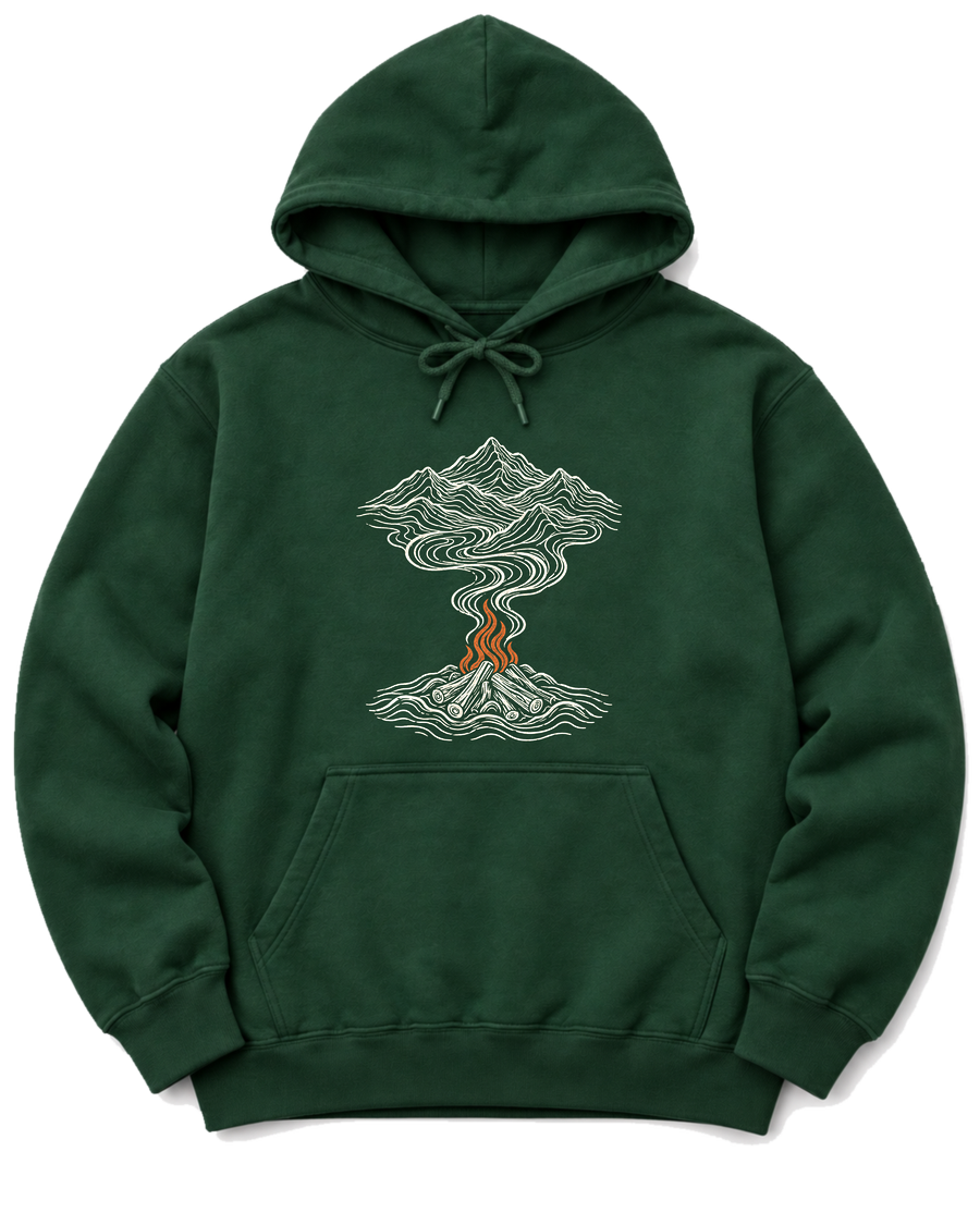 Campfire Smoke Hoodie - Forest Green