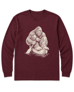 Bigfoot Canoe Long Sleeve Shirt - Maroon