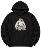Bear in a Tiny Tent Hoodie - Black