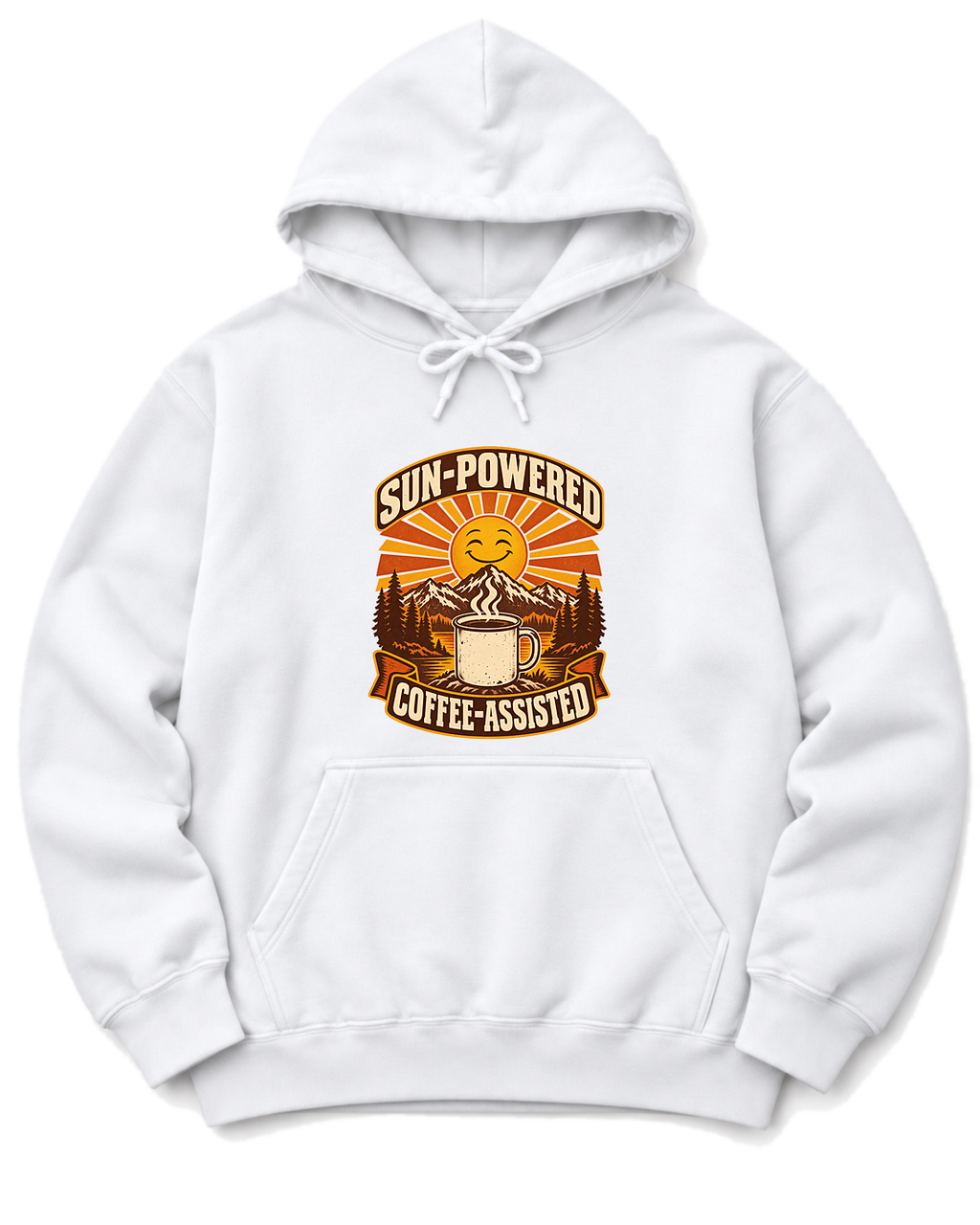 Sun-Powered, Coffee-Assisted Hoodie - White