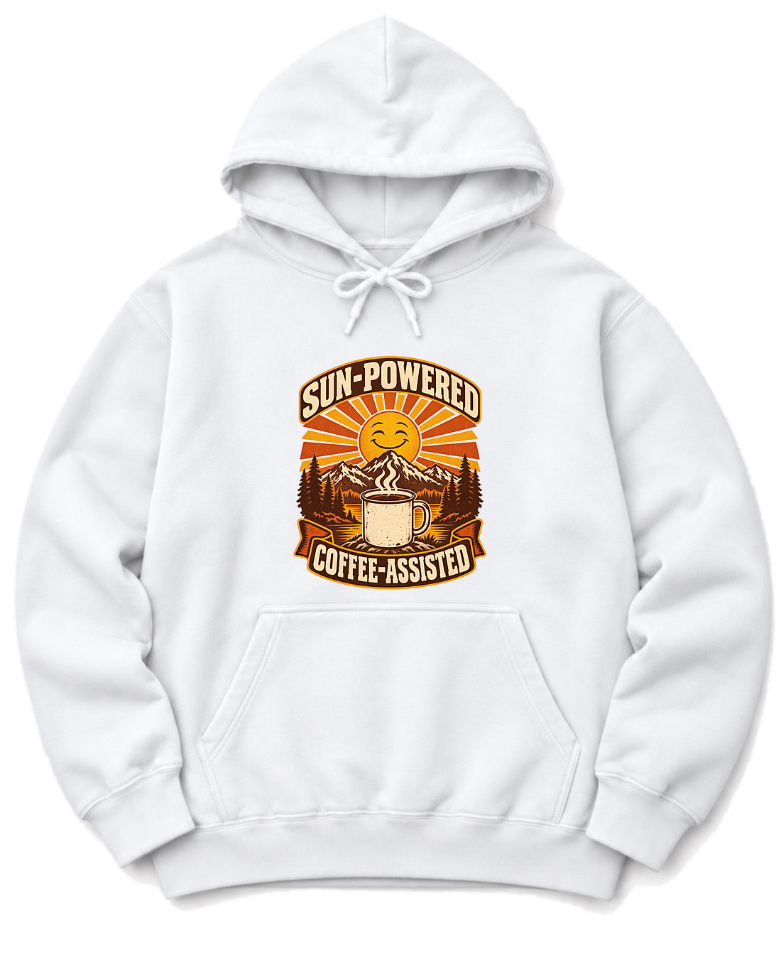 Sun-Powered, Coffee-Assisted Hoodie - White