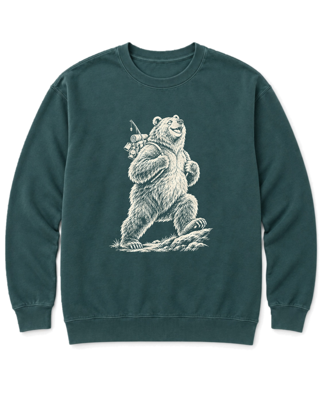 Tiny Backpack Grizzly Sweatshirt - Blue Spruce