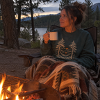 Hammock Hours Sweatshirt worn outdoors