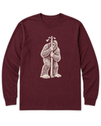 Bigfoot Hide and Seek Long Sleeve Shirt - Maroon
