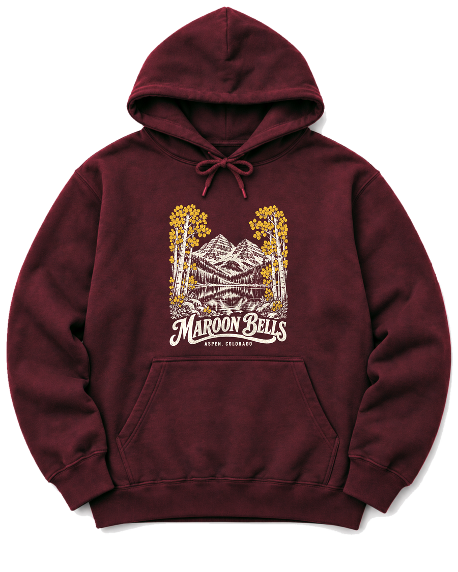 Maroon Bells Hoodie - Maroon