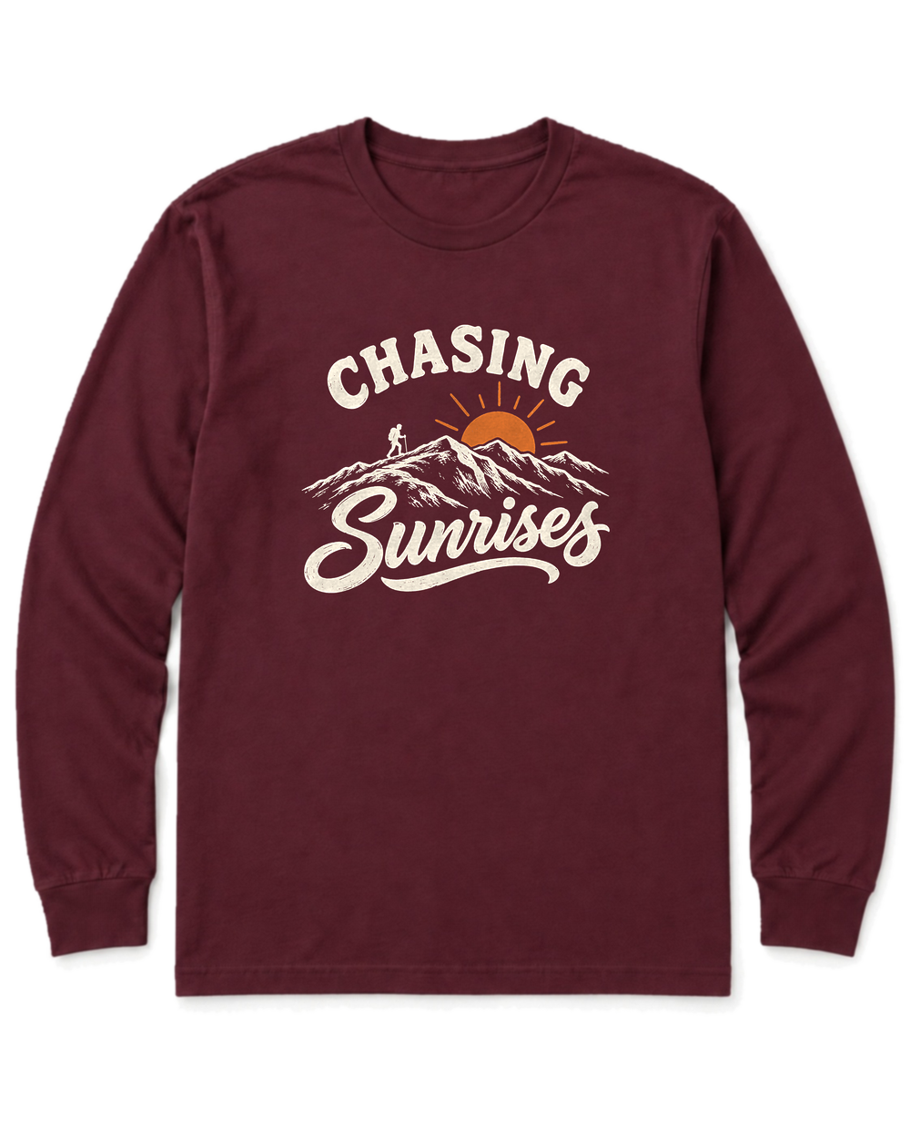 Chasing Sunrises Long Sleeve Shirt - Maroon