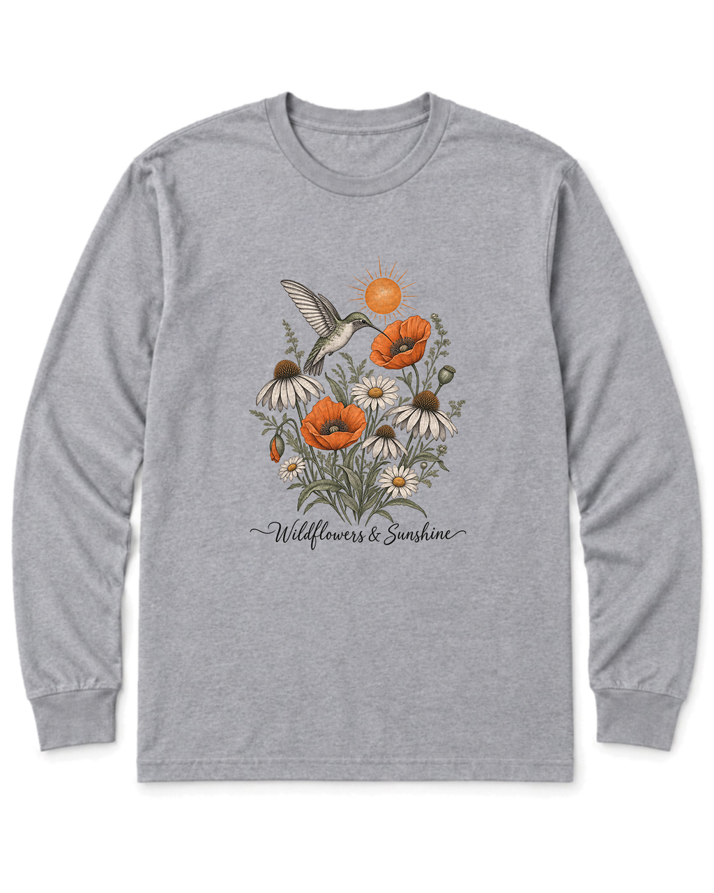 Wildflowers & Sunshine Long Sleeve Shirt - Sport Grey