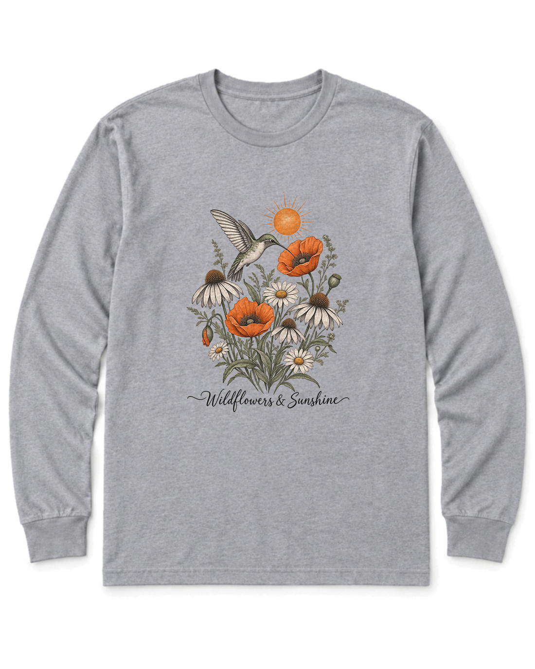 Wildflowers & Sunshine Long Sleeve Shirt - Sport Grey