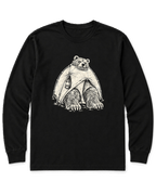 Bear in a Tiny Tent Long Sleeve Shirt - Black