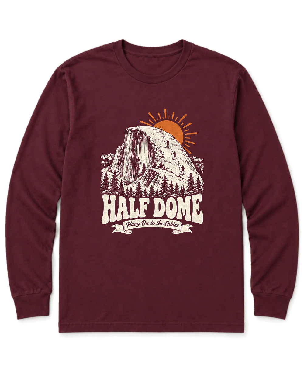 Half Dome Long Sleeve Shirt - Maroon