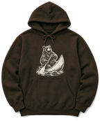 Bear in a Canoe Hoodie - Dark Chocolate