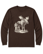 Moose Right of Way Long Sleeve Shirt - Dark Chocolate