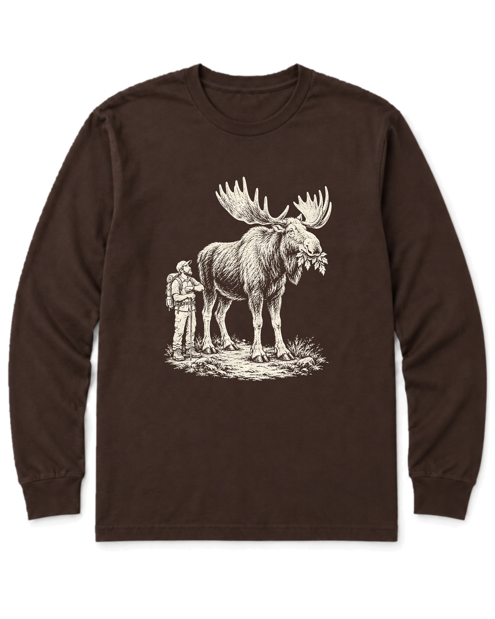 Moose Right of Way Long Sleeve Shirt - Dark Chocolate
