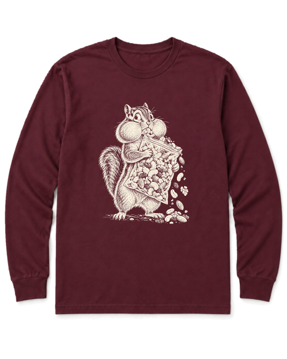 Trail Mix Bandit Long Sleeve Shirt - Maroon