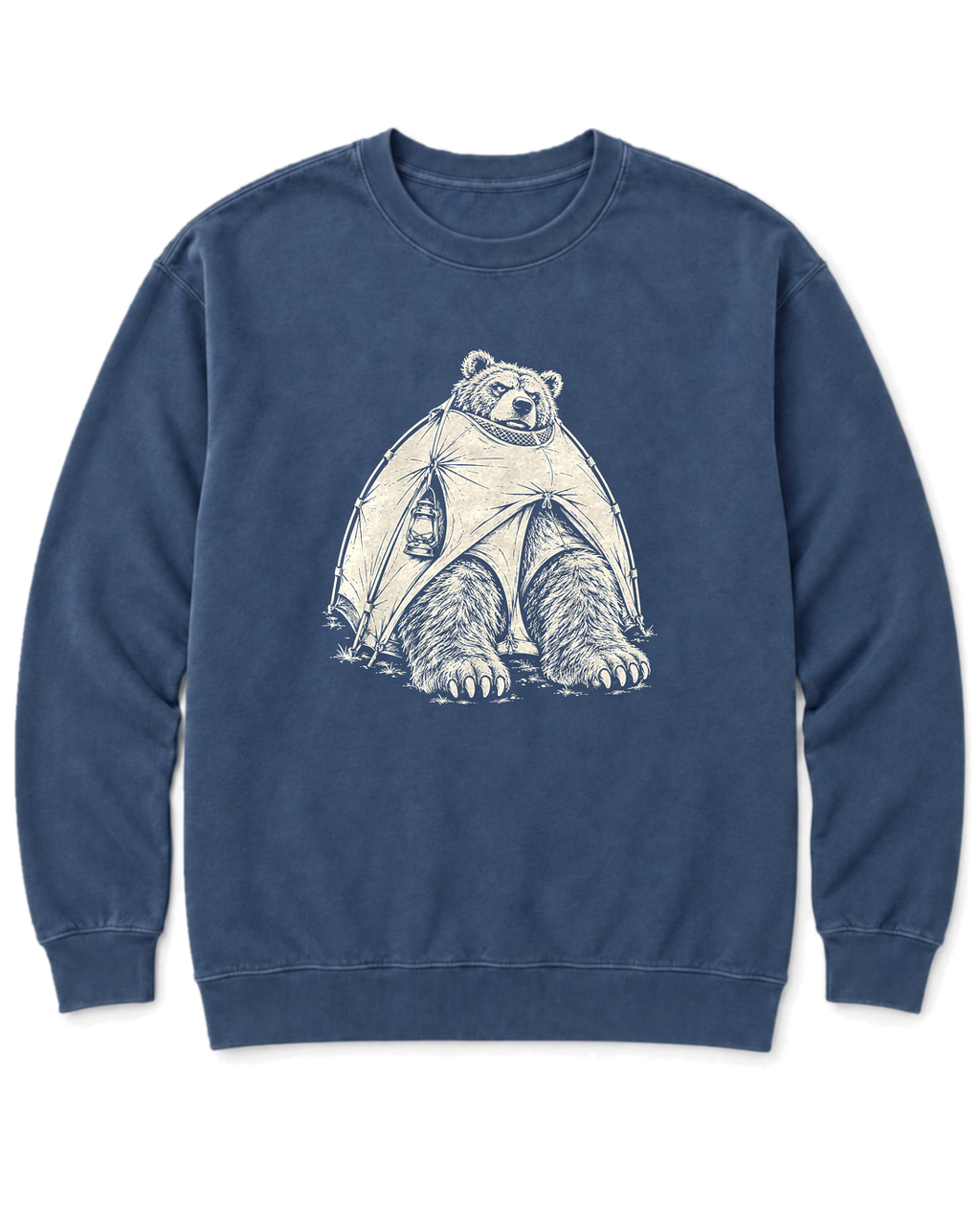 Bear in a Tiny Tent Sweatshirt - Denim