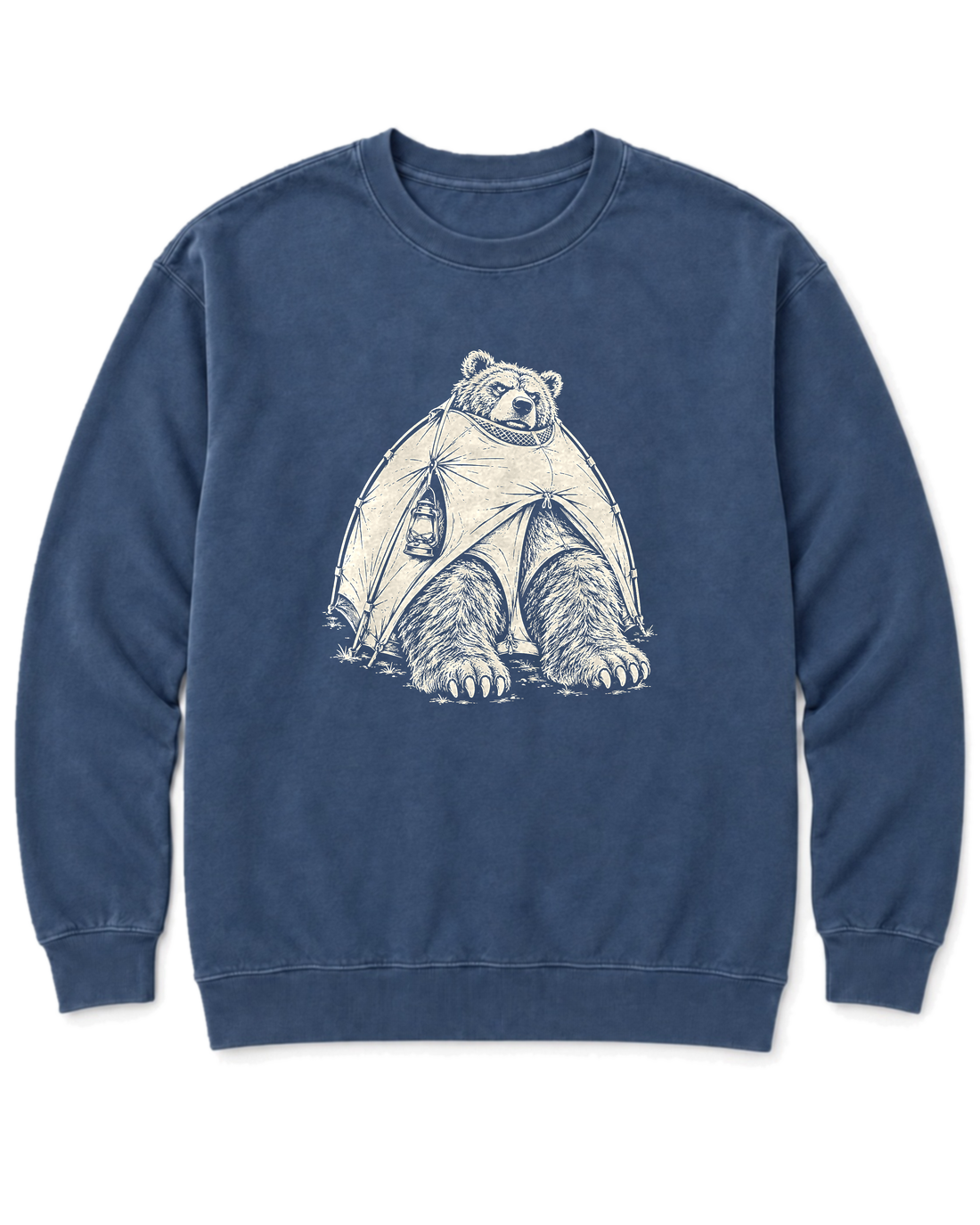 Bear in a Tiny Tent Sweatshirt - Denim