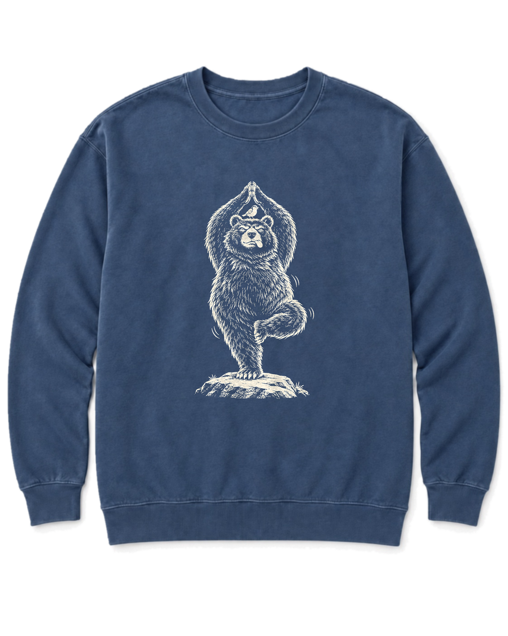 Tree Pose Bear Sweatshirt - Denim