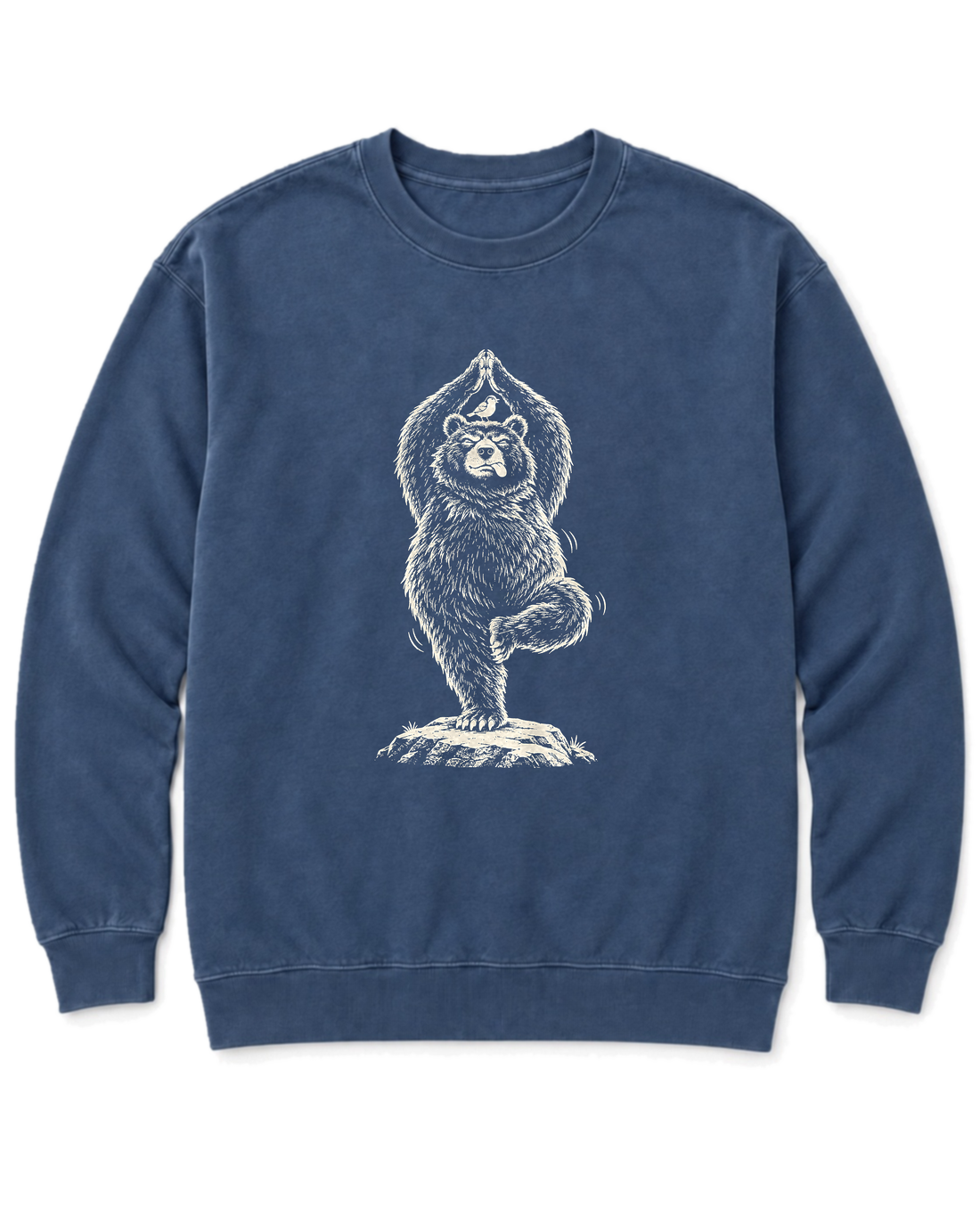 Tree Pose Bear Sweatshirt - Denim
