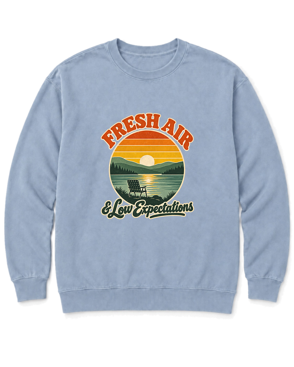 Fresh Air & Low Expectations Sweatshirt - Chambray