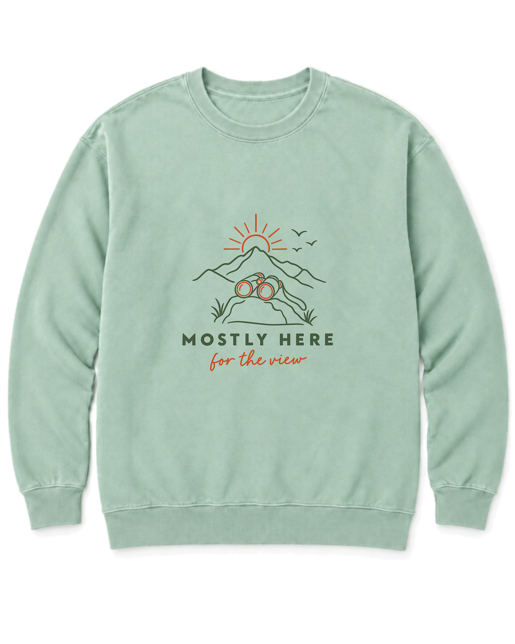 Mostly Here for the View Sweatshirt - Chalky Mint