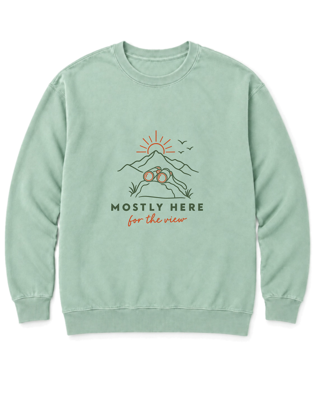 Mostly Here for the View Sweatshirt - Chalky Mint