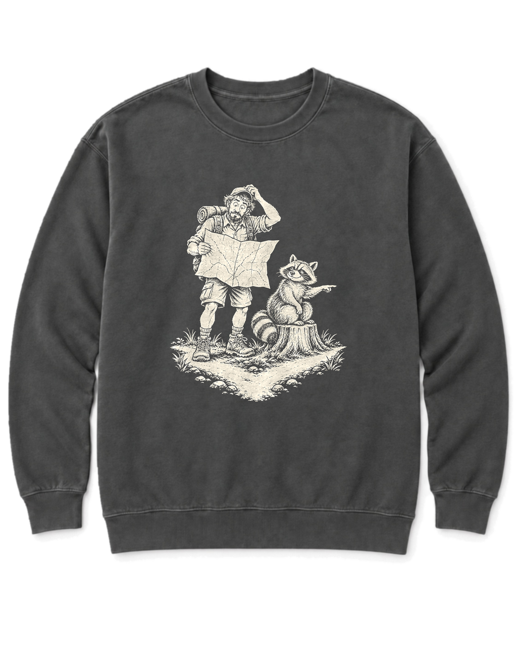 Upside-Down Map Sweatshirt - Pepper