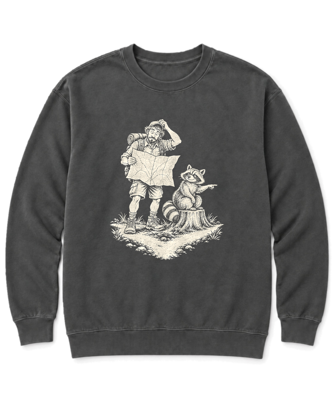 Upside-Down Map Sweatshirt - Pepper